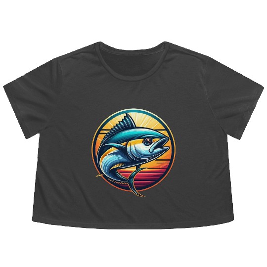 Yellowfin Tuna – Ocean Wanderer Flowy Cropped Tees