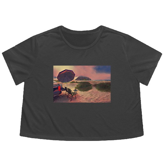 Morro Beach Picnic Flowy Cropped Tees