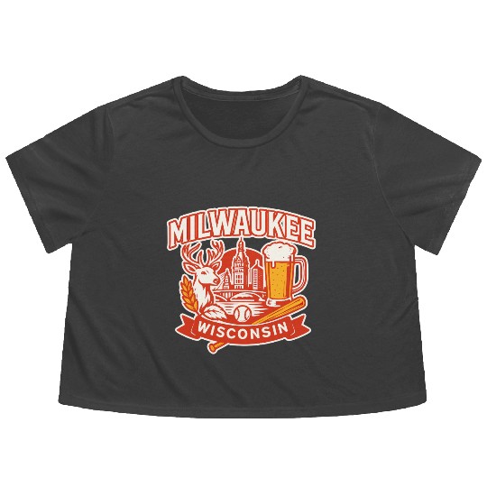 Milwaukee Wisconsin Flowy Cropped Tees