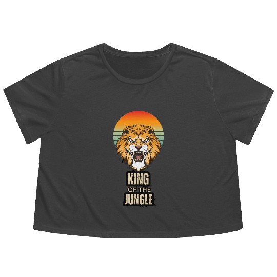 King of the Jungle | Bold Lion Graphic Flowy Cropped Tees