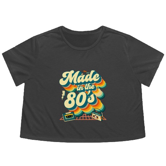 made in the 80s retro groovy Flowy Cropped Tees