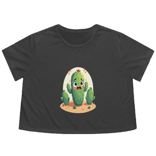 Cactus with Anxiety – Too Sharp to Relax Flowy Cropped Tees