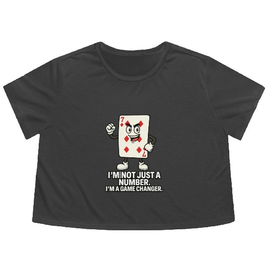 7 of Diamonds Cartoon – “I’m Not Just a Number” Flowy Cropped Tees