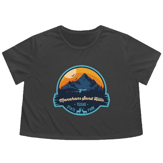 Monahans Sand Hills State Park Camping Texas Badge Flowy Cropped Tees