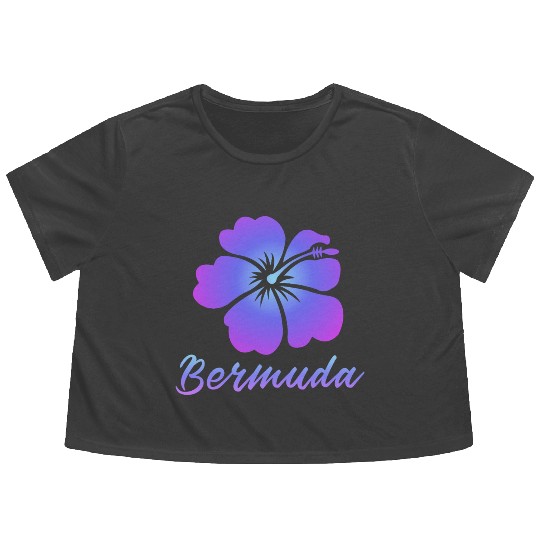 Bermuda Hibiscus Flowy Cropped Tees