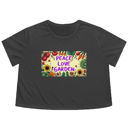 Peace, Love, Garden Flowy Cropped Tees