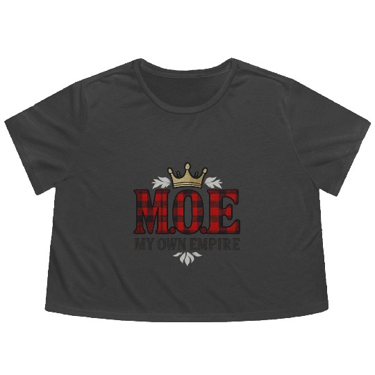 “M.O.E. – My Own Empire (Plaid Throne Edition)” Flowy Cropped Tees