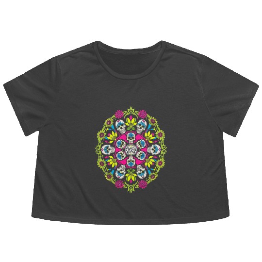 Day of the Dead Flowy Cropped Tees
