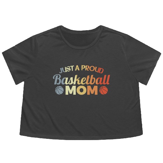 Funny Basketball Mom Flowy Cropped Tees