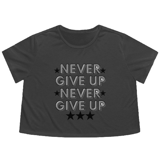 never give up Flowy Cropped Tees