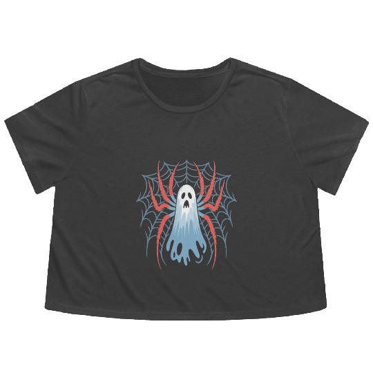 Ghost Spider Scream Flowy Cropped Tees