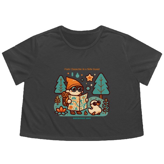 Main Character in a Side Quest Flowy Cropped Tees