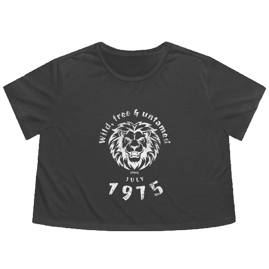 50th birthday Wild, free & untamed since 07/1975 Flowy Cropped Tees