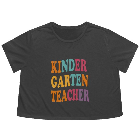 Proud Kindergarten Teacher – Fun and Heartfelt De Flowy Cropped Tees