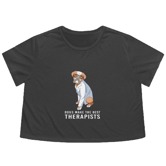 Therapy Dog Psychology Therapist Flowy Cropped Tees