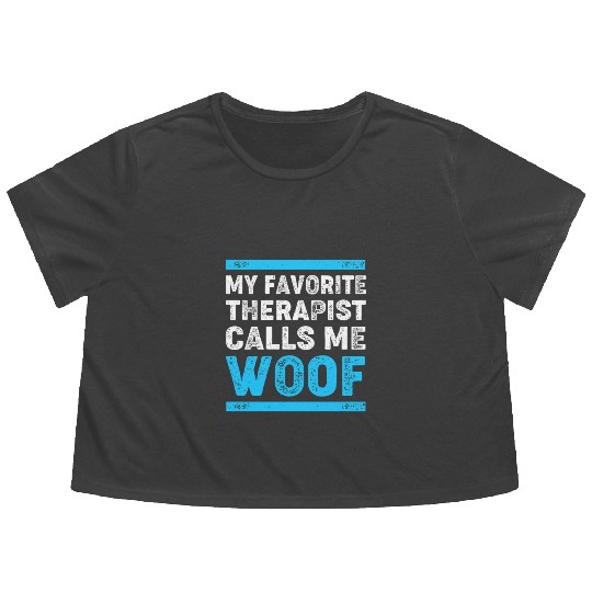 Therapy Dog Lover Psychology Flowy Cropped Tees