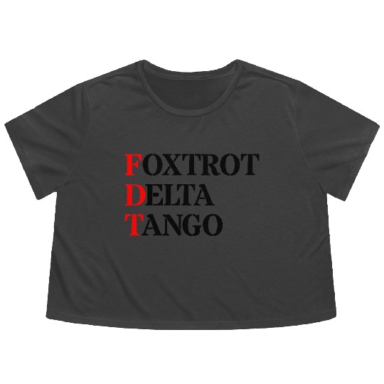 Foxtrot Delta Tango Flowy Cropped Tees