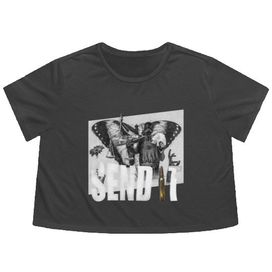 Send lawyers guns and money Flowy Cropped Tees