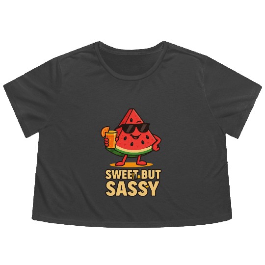 FUNNY WATERMELON Flowy Cropped Tees