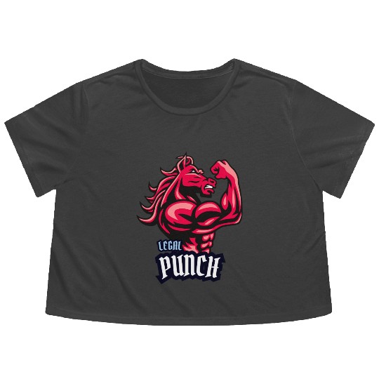 Legal Punch–Power Horse Gym Flowy Cropped Tees for Fitness Lovers
