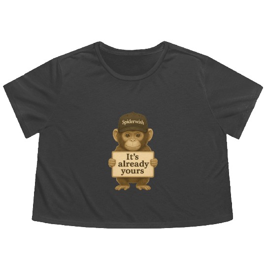 It's Already Yours - Brown Monkey Flowy Cropped Tees