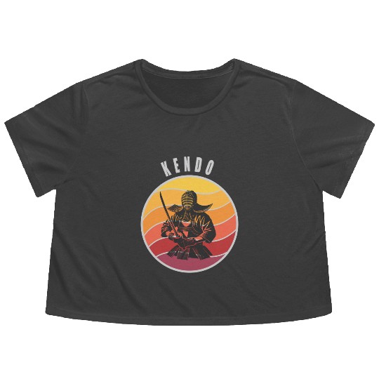 Retro Kendo Samurai Style Flowy Cropped Tees