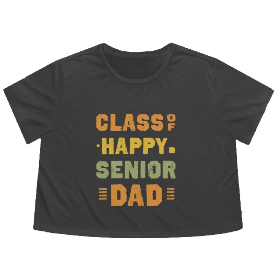 Happy class of 2025 dad senior father graduation Flowy Cropped Tees