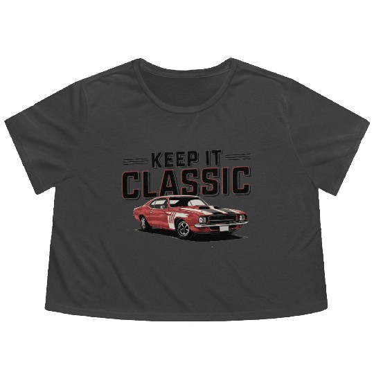 Vintage Muscle Car Keep It Classic Flowy Cropped Tees