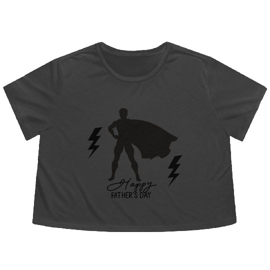 Superhero Dad Silhouette | Father's Day Hero Flowy Cropped Tees