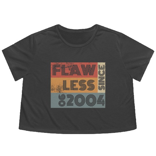 21st birthday Flawless since 06/2004 Flowy Cropped Tees