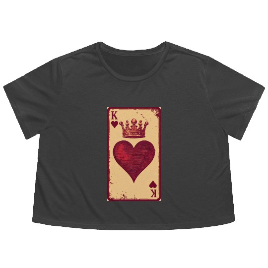 Vintage King of Hearts Flowy Cropped Tees
