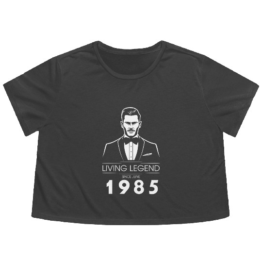 40th birthday Living Legend (GENT) since 06/1985 Flowy Cropped Tees