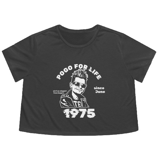50th birthday Pogo for life since 06/1975 Flowy Cropped Tees