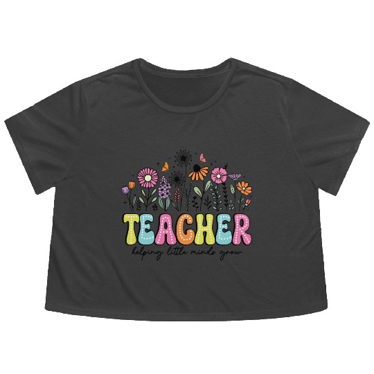 Teacher Flower Floral Dalmatian Dots Flowy Cropped Tees