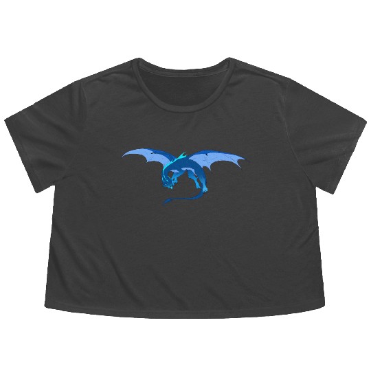 Blue Dragon Flowy Cropped Tees