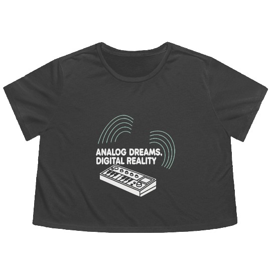 Analog Dreams Digital Reality Synth 80s 90s Flowy Cropped Tees