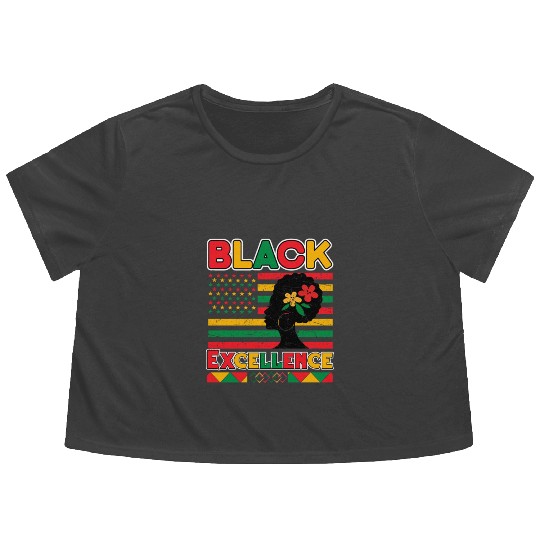 Black Pride Black Excellence Juneteenth Flowy Cropped Tees
