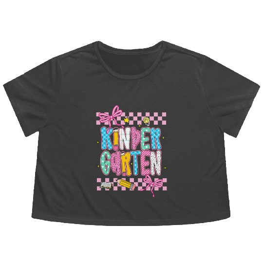 Back to School kindergarten Flowy Cropped Tees