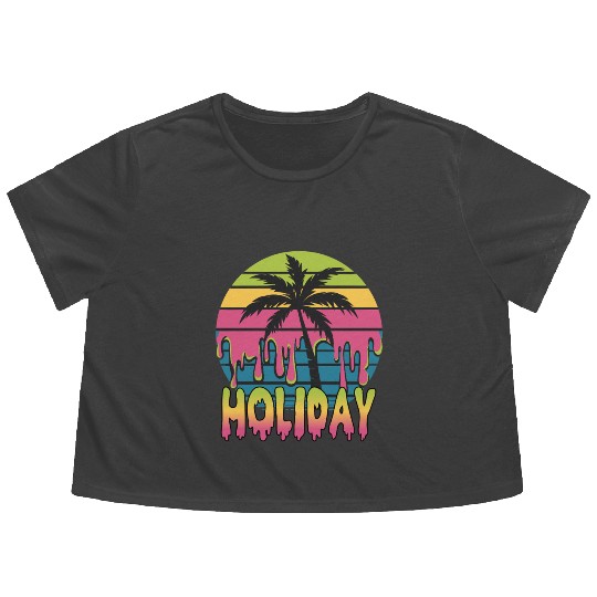 Vibrant Tropical Holiday Vibes With Sunset and Flowy Cropped Tees