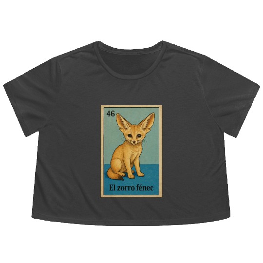EL ZORRO FÉNEC - THE FENNEC FOX - LA LOTERÍA Flowy Cropped Tees