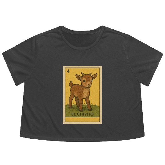 EL CHIVITO - THE BABY GOAT - LA LOTERÍA Flowy Cropped Tees