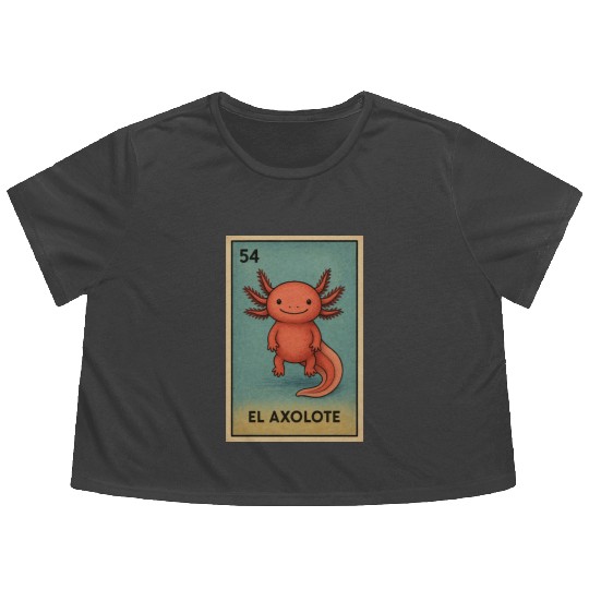 EL AXOLOTE - THE AXOLOTL - LA LOTERÍA Flowy Cropped Tees