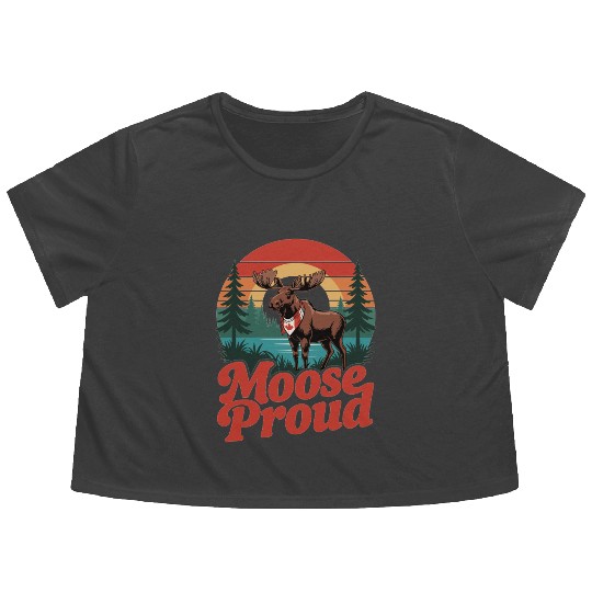 Proud Moose Canadian Style Flowy Cropped Tees