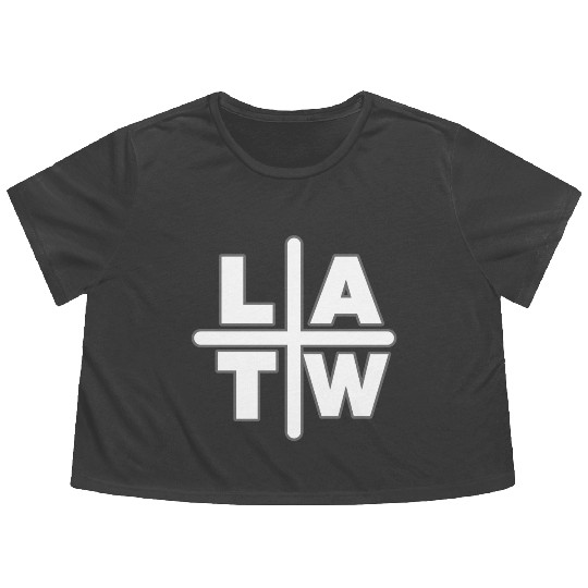 L.A.T.W. Original Summer Black Flowy Cropped Tees