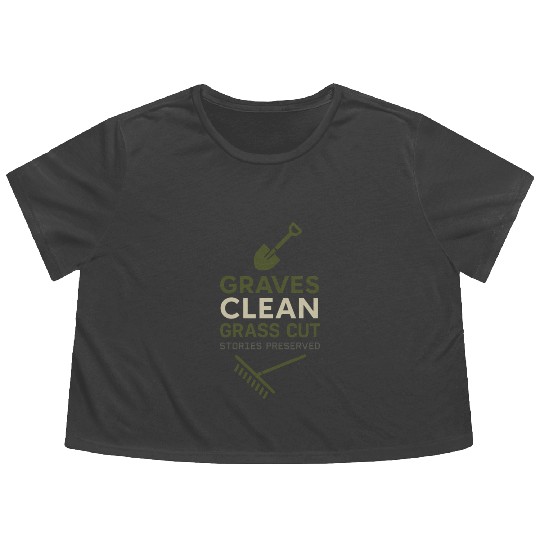 Cemetery Worker Groundskeeper Graveyard Memorial Flowy Cropped Tees