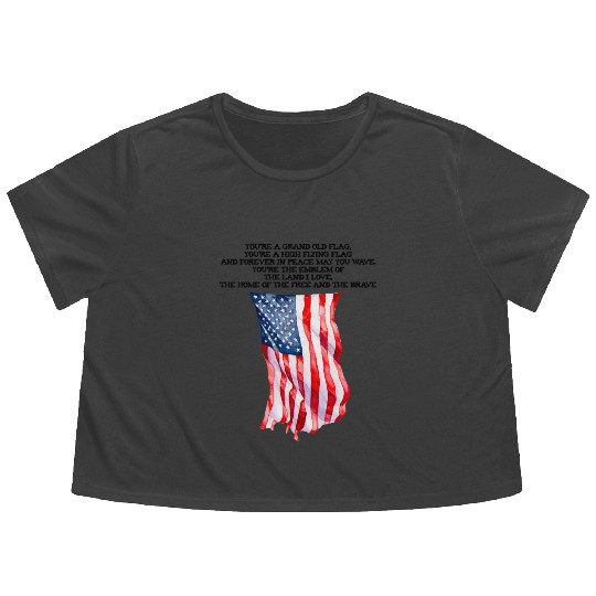 You're a grand old flag 4th of July America pride Flowy Cropped Tees