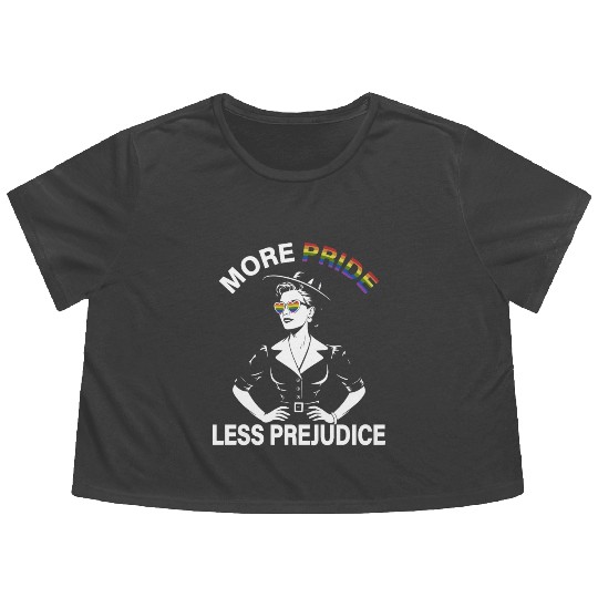 More Pride Less Prejudice Pride Month LGBTQ Flowy Cropped Tees