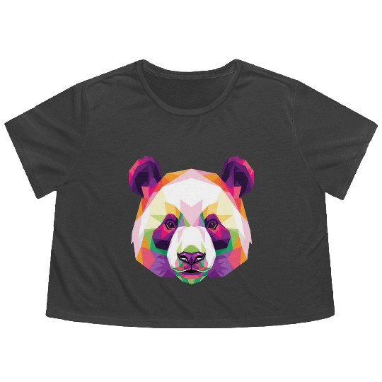 galaxy panda Flowy Cropped Tees