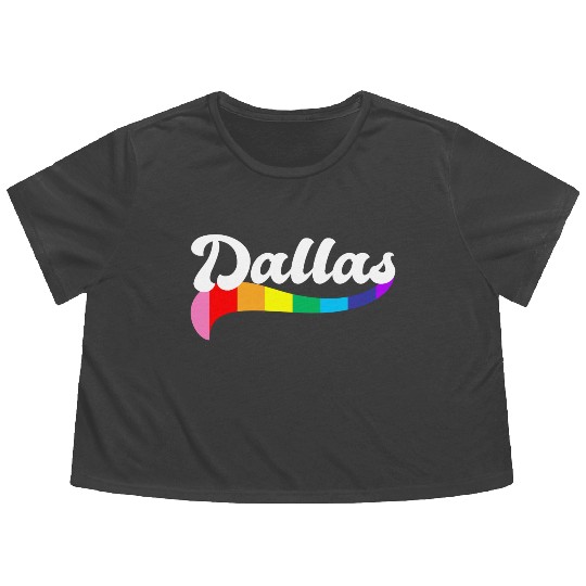 Dallas Texas rainbow gay pride TX LGBTQ rights Flowy Cropped Tees
