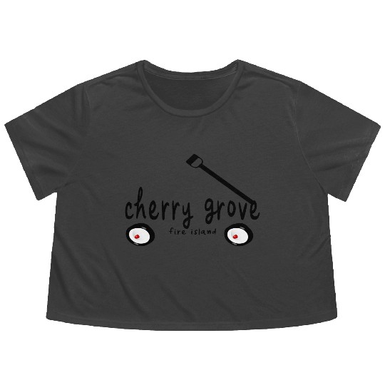 Cherry Grove Fire Island NY wagon word lesbian Flowy Cropped Tees